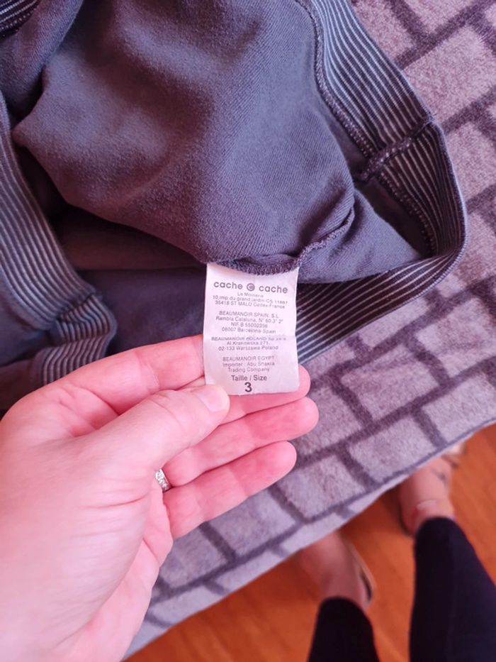 Pull col V Cache Cache (gris), L / 40 / 12 - photo numéro 3