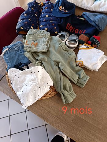 Lot vêtements garçon 9 mois