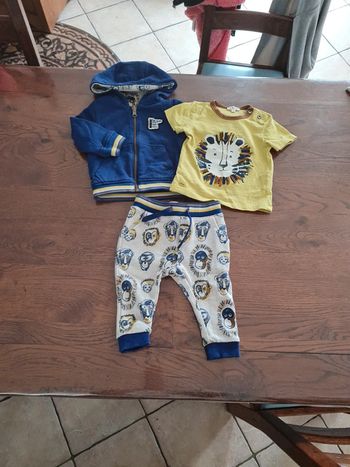 Ensemble 3 pieces Catimini Hippop tam tam 12 mois