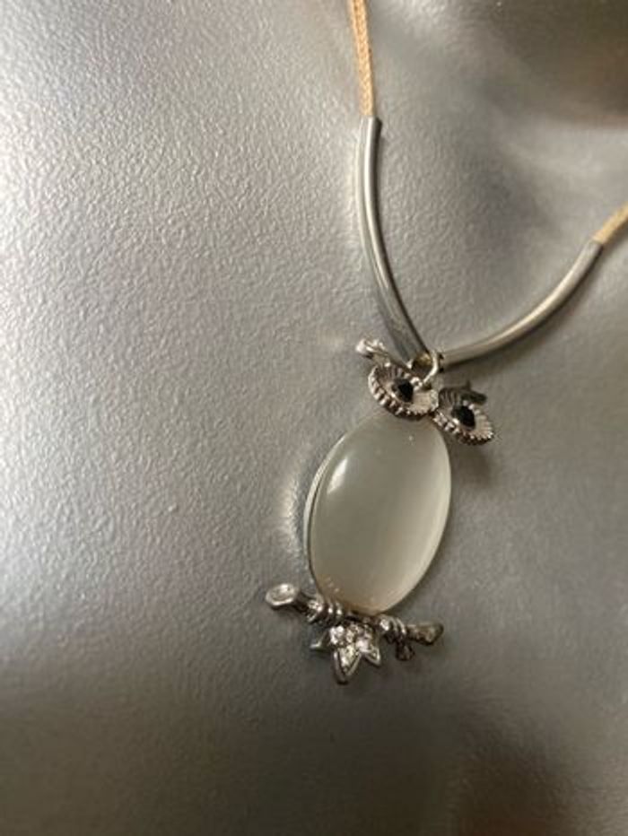 Joli collier Oeil de chat hibou chouette - photo numéro 7