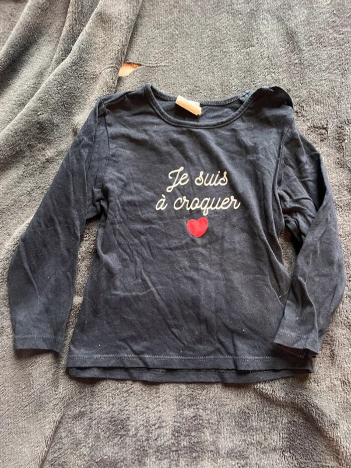 T-shirt manches longues fille 24 mois a message