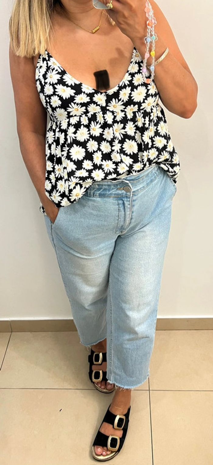 🌼 Débardeur fleurie Pull & Bear Taille M - photo numéro 2