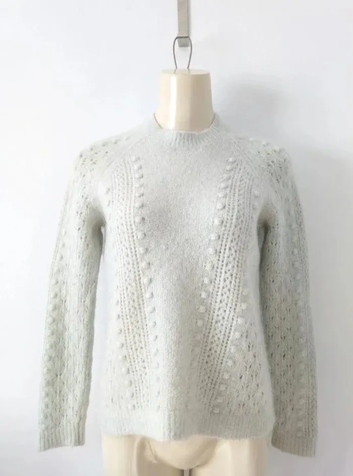 Pull en laine mohair menthe pastel - La Maille Sézane - taille S
