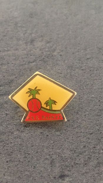 Pin’s basket A.S.E palmiers vintage désert Tunisie maroc