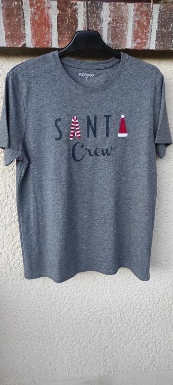 T shirt gris Santa Crew