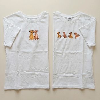 Lot de 2 T-shirts Blancs – Disney – Simba et Nala – Taille M