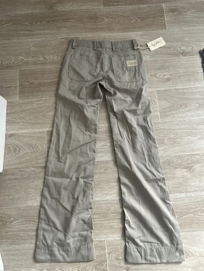 Pantalon School rag Paulot wide leg kaki/beige bootcut casual 27 - photo numéro 4