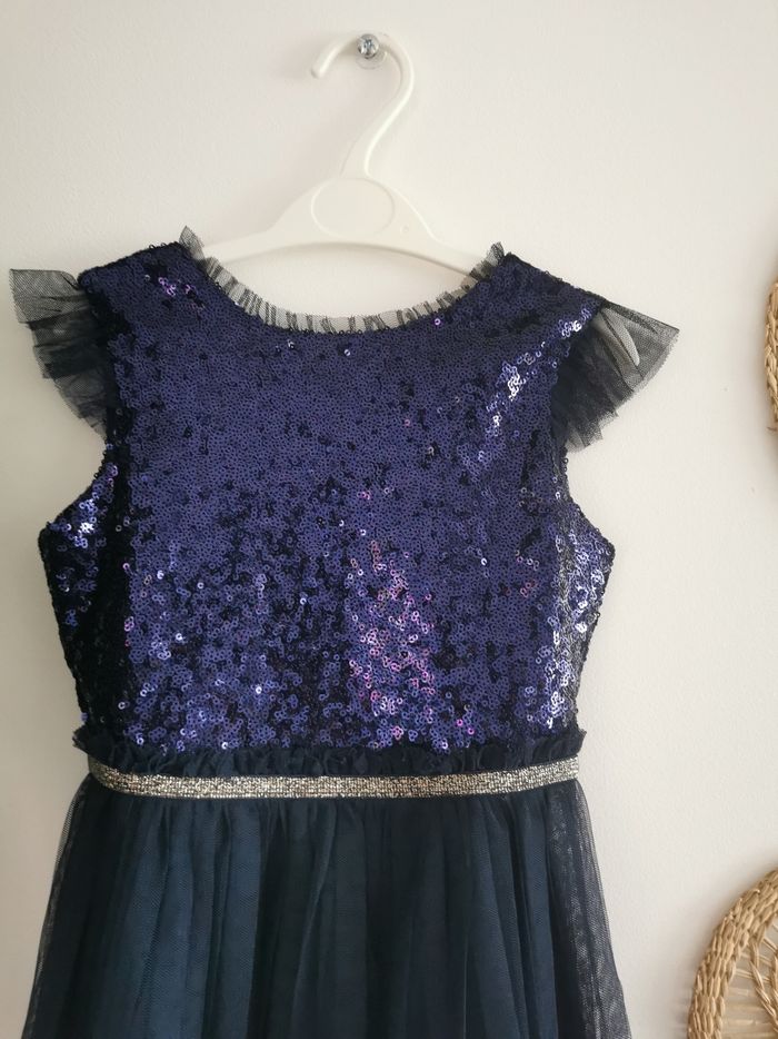Robe de soirée, cérémonie bleu marine à sequins et tulle Vertbaudet 4 Ans - photo numéro 2