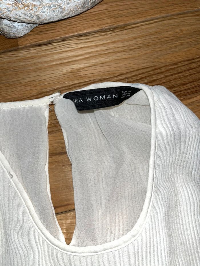 Belle blouse tunique blanche Zara très bon état M - photo numéro 2