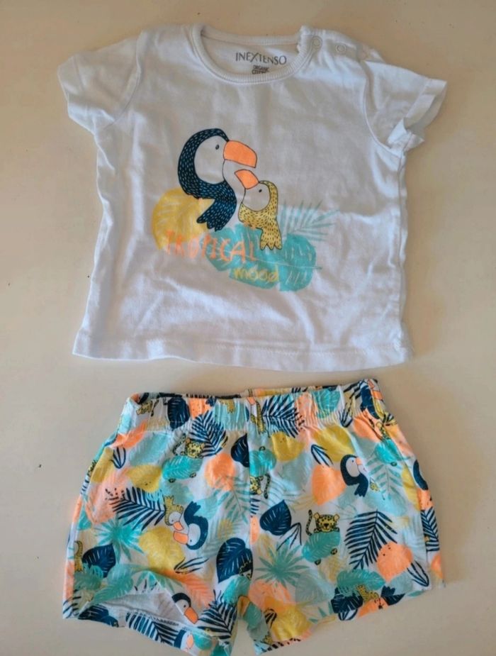 Lot 4 ensembles shorts +tee-shirts 6 mois marques mélangé - photo numéro 7