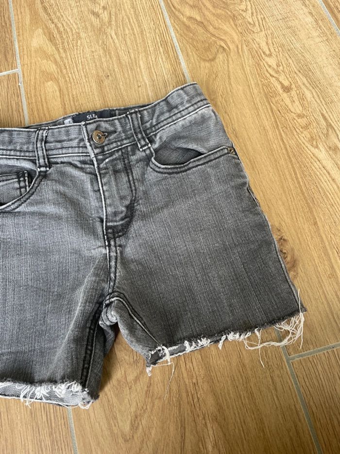 Short slim jean noir délavé fille 7 ans - photo numéro 2