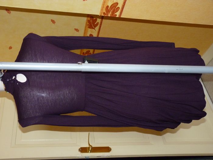 BERSHKA Robe TULIPE COL ROULE - violette taille M - photo numéro 5