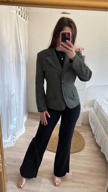 Blazer kaki cintré vintage chic