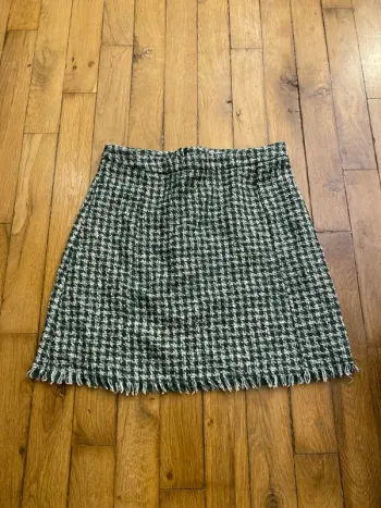 Jupe trapèze carreaux verts
