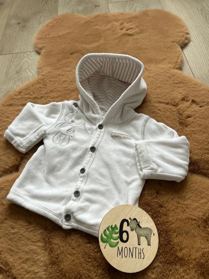 Gilet boutonné velours blanc