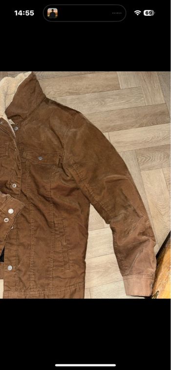 Veste marron velours pull and bear