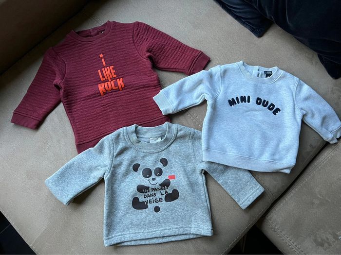 Lot 3 sweats 6 mois Orchestra Kiabi