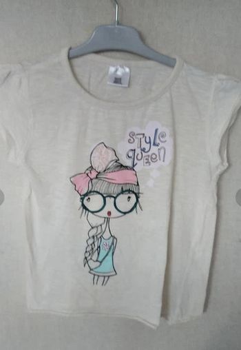 t-shirt blanc fille lunettes 10 ans