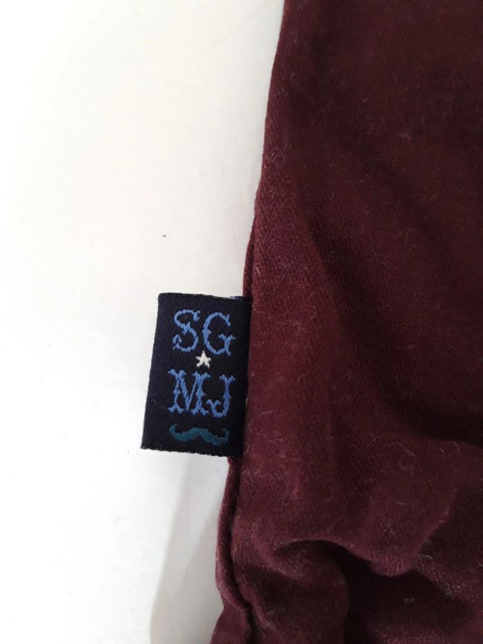 Pantalon Sergent Major bordeaux prune 9 mois 71 cm à boutons, petit cirque - photo numéro 3