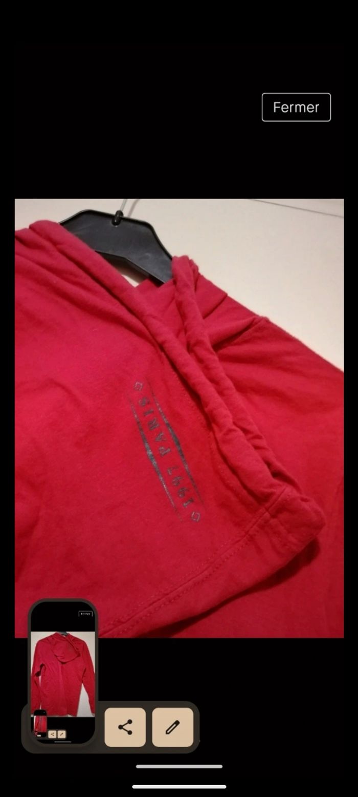 Sweat vintage rouge marque De la balle, année 1957. Taille M - photo numéro 6