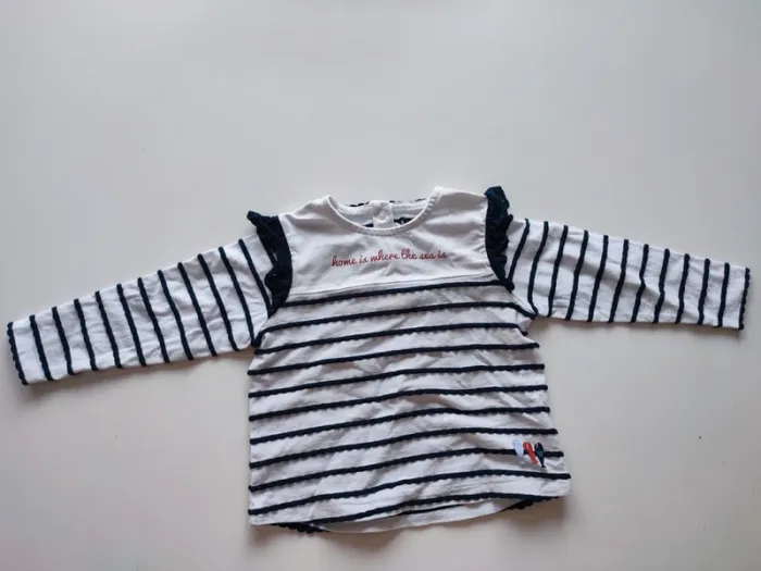 T-shirt marinière manches longues 18 mois