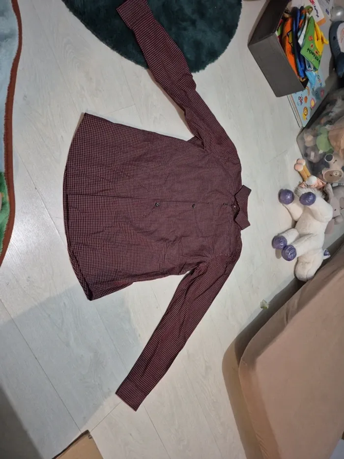 Chemise à carreaux bordeaux