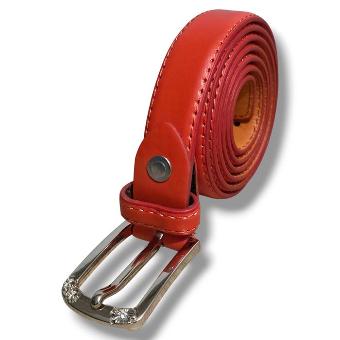 Ceinture cuir synthétique - Orange taille 115 - photo numéro 3