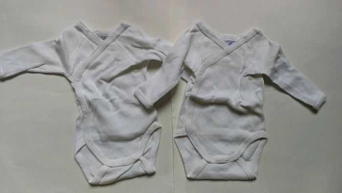 Lot de 2 bodies blanc ML 1 mois 54 cm Petit Bateau
