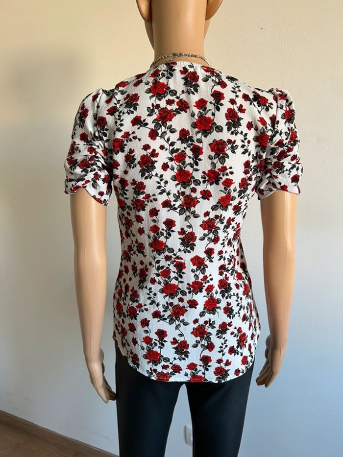 Blouse fleurie à manches courtes Mango taille XS comme neuve - photo numéro 7