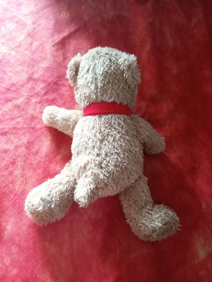 Nounours beige écharpe rouge - photo numéro 5