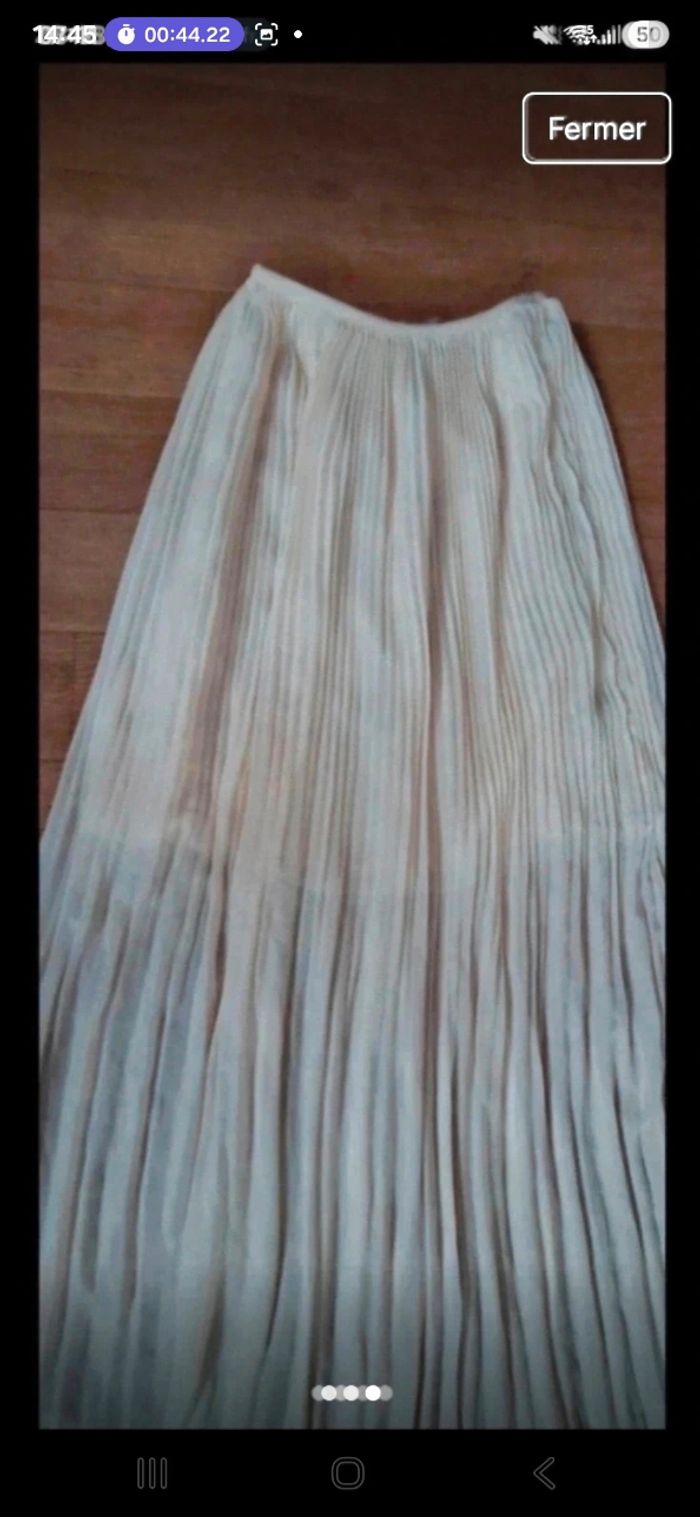 Jupe longue H&M blanche taille S très bon état - photo numéro 3