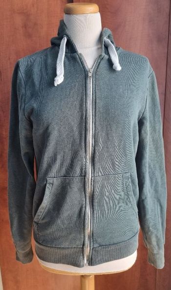 Veste zippée à capuche vert foncé taille S mixte