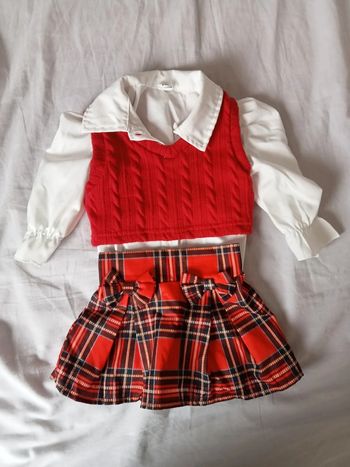 Ensemble chemise+pull+jupe
