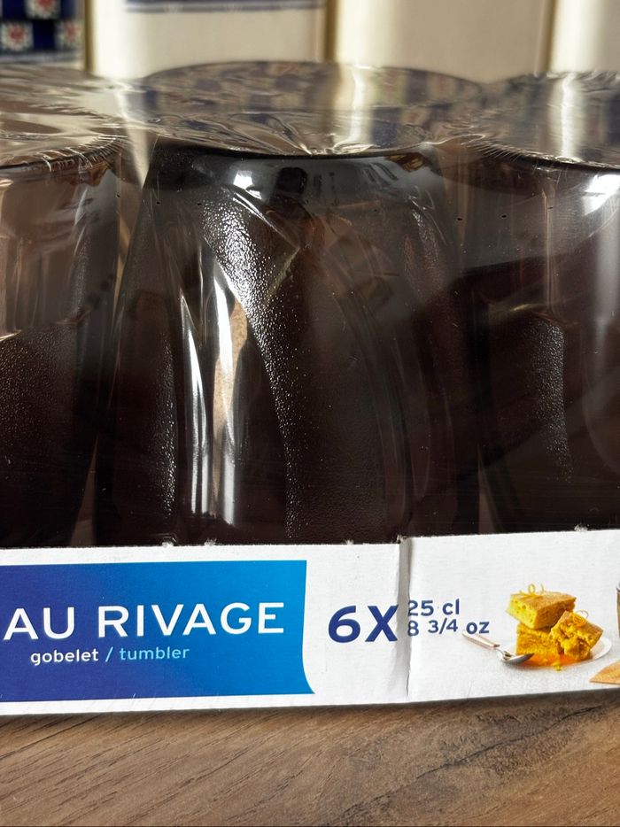 Lot de 6 verres Duralex Beau Rivage marrons neufs - photo numéro 3