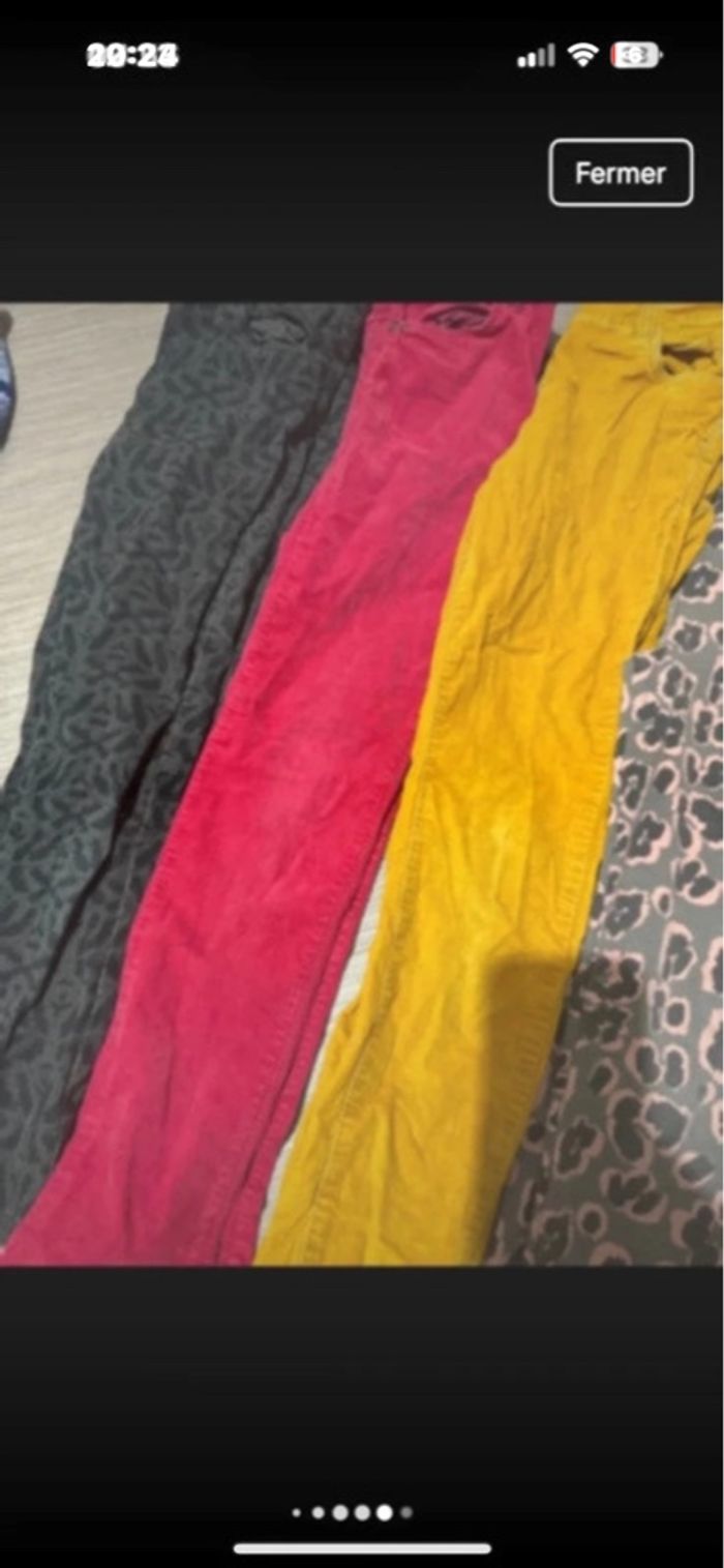 Lot 4 pantalons dpam velour - photo numéro 3