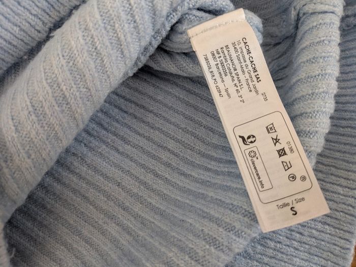 Pull bleu clair cache-cache S - photo numéro 5