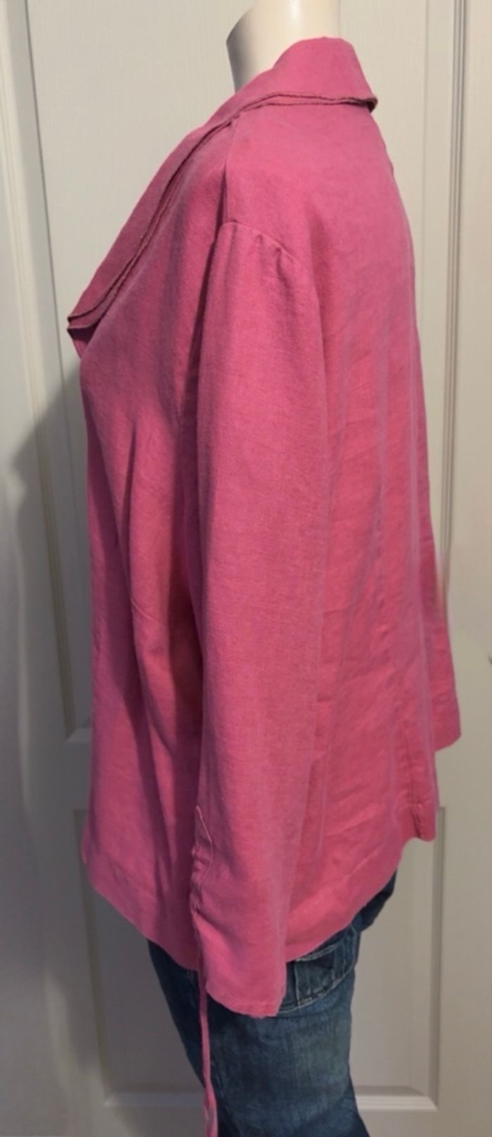 Chemisier en lin rose – Diane Laury – Taille 50 - photo numéro 3