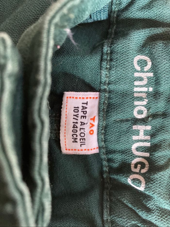 État neuf Pantalon chino Hugo cargo vert 10 ans tape à l'œil - photo numéro 5