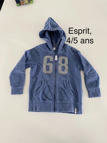 Gilet capuche zip bleu Esprit 5 ans