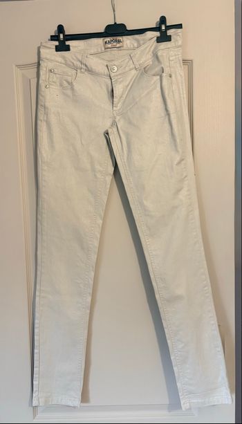 Jean droit Kaporal femme – Taille S – Crème à paillettes – Neuf sans étiquette