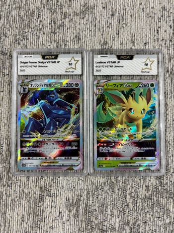 Lot x2 Cartes Pokémon Dialga et Phyllali VSTAR Japonaise Gradée PCA 10 