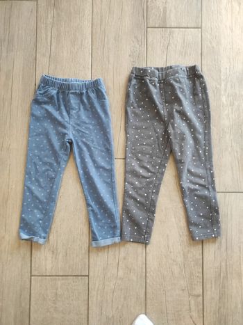 Lot de 2 pantalons filles souples 3/4 ans