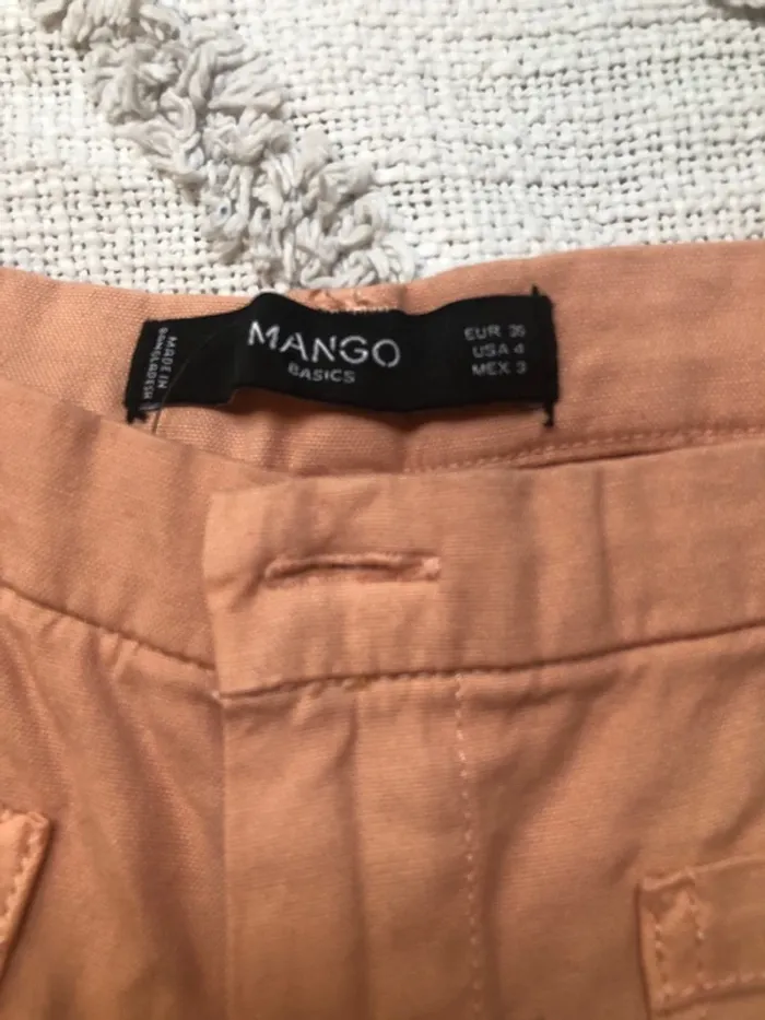 Pantalon court couleur saumon mango taille 36 - photo numéro 3