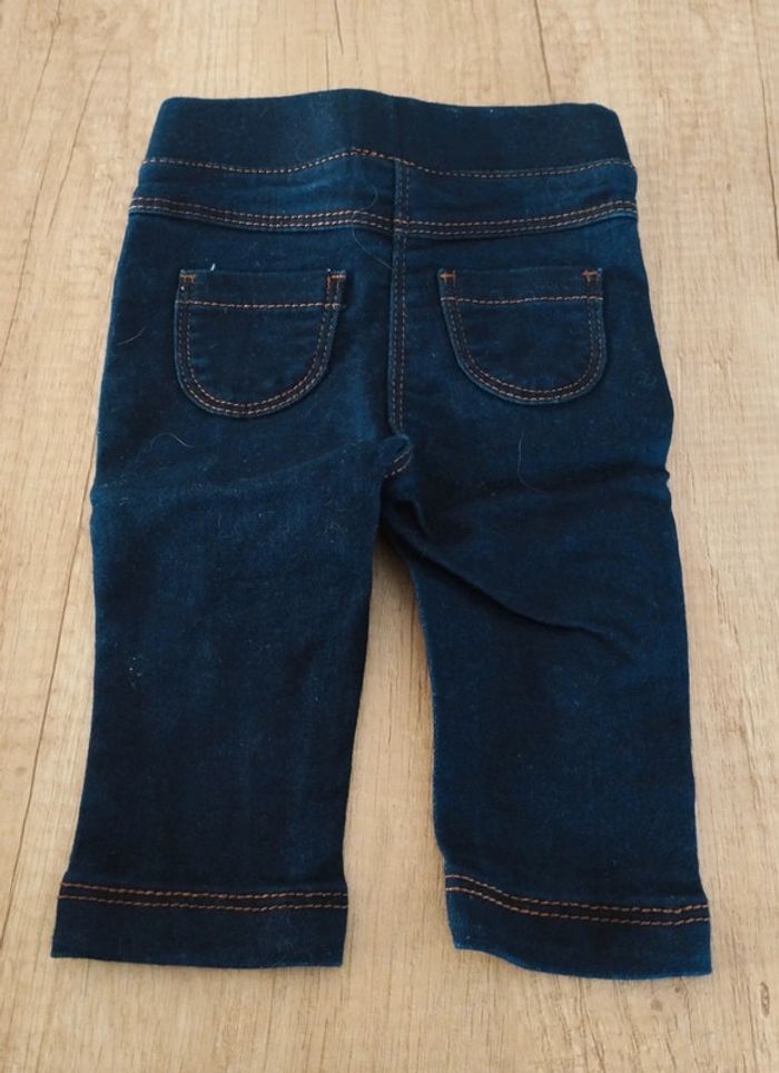 Jean slim fille bleu marine taille 3 mois Tape à l'oeil - photo numéro 2