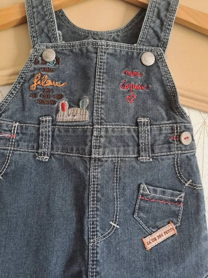 Salopette jean bébé garçon 1 mois la compagnie des petits comme neuve - photo numéro 4