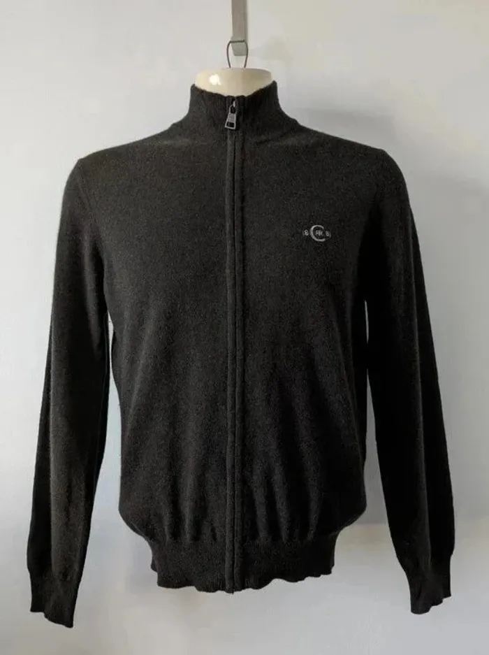 Gilet zippé marron - Cerruti 1881 - 100% laine mérinos Woolmark - taille S