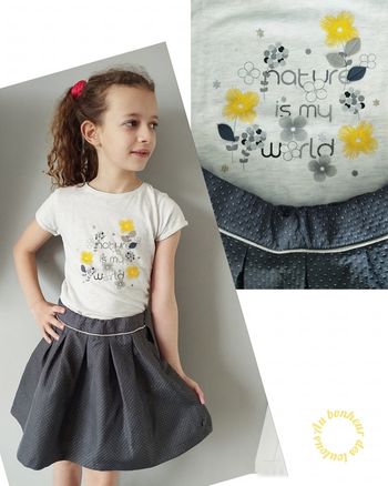 8 ans ensemble été Okaïdi teeshirt et jupe