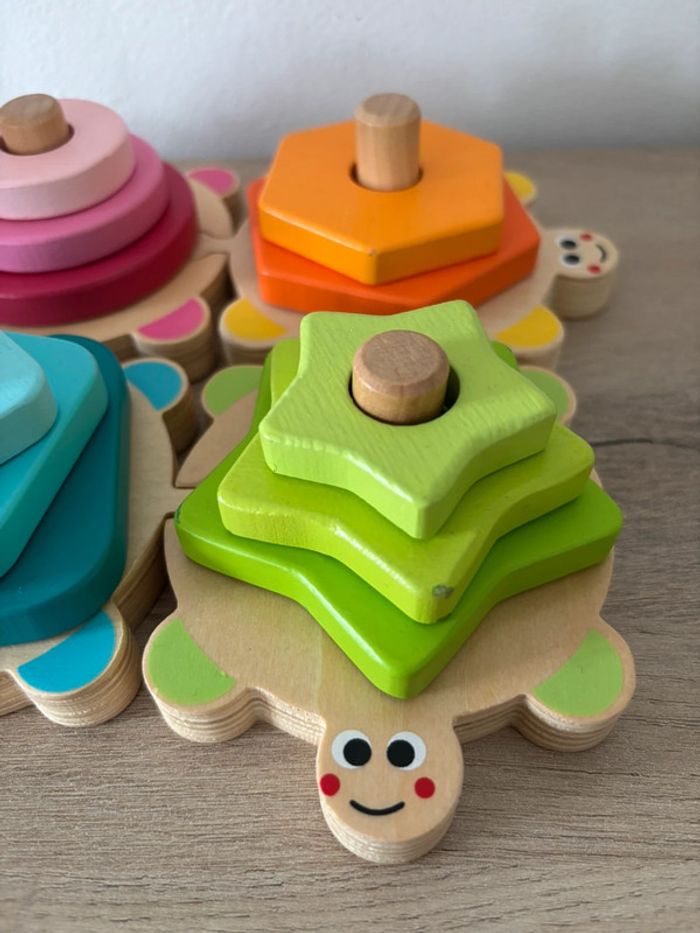 Jeu d’encastrement Janod – Tortue en bois, bon état, éveil & motricité - photo numéro 3