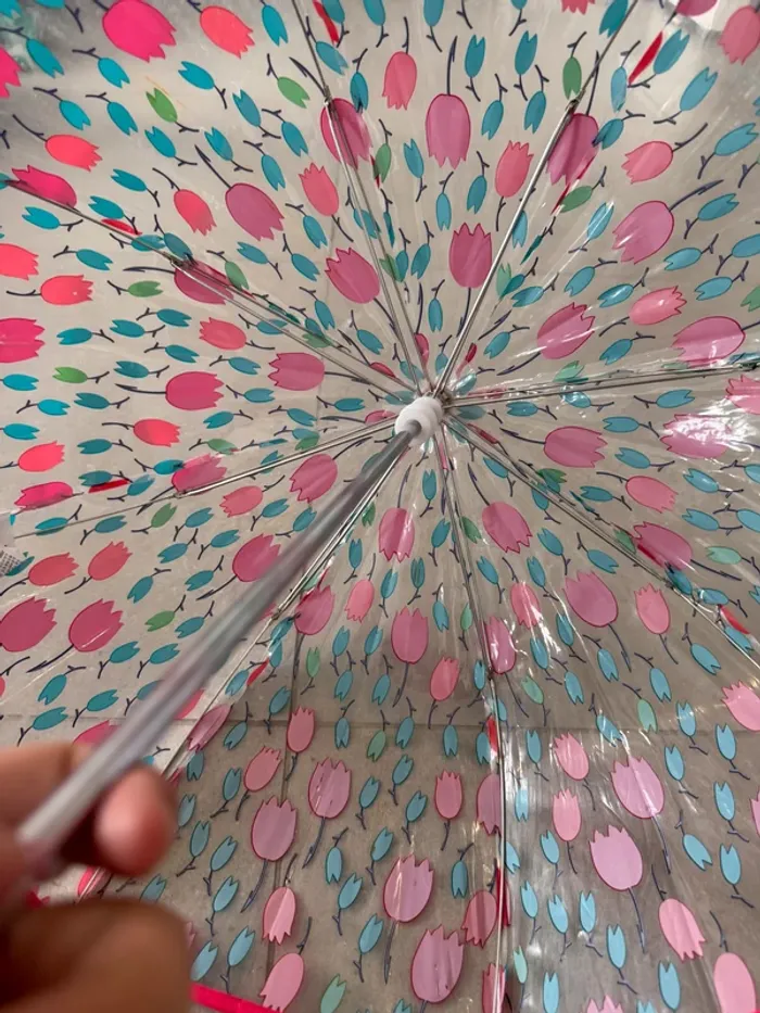 Parapluie multicolore transparent, bon état - photo numéro 3