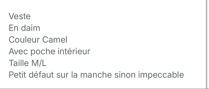 Veste en daim M/L - photo numéro 6